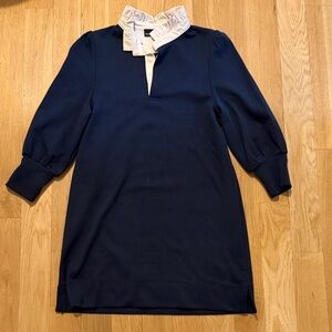 Tuckernuck Navy Long Sleeve Dress with White Collar